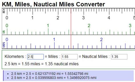 nautical m to km