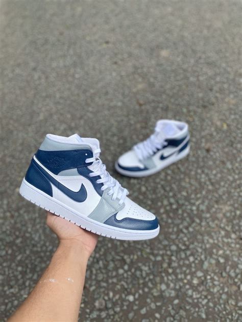 navy and gray jordan 1