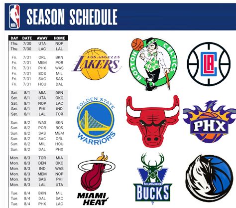 nba schedule