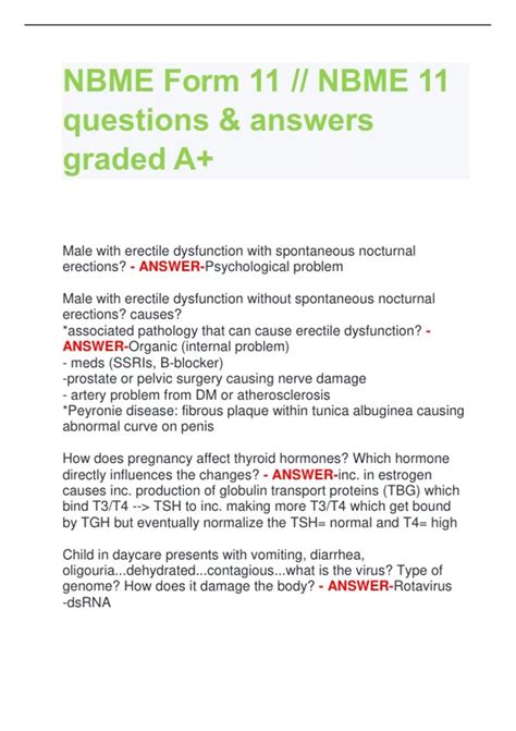 nbme 11 questions and answers Doc