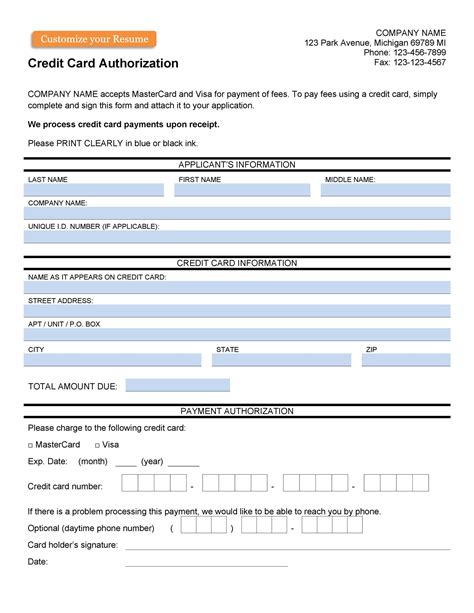 nci credit card authorization form Reader