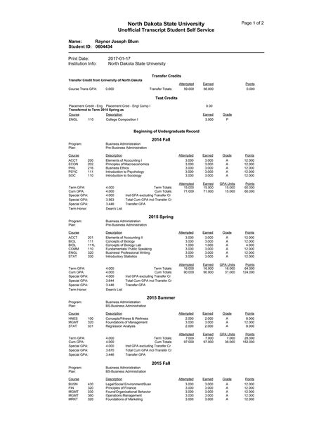 ndsu transcript request