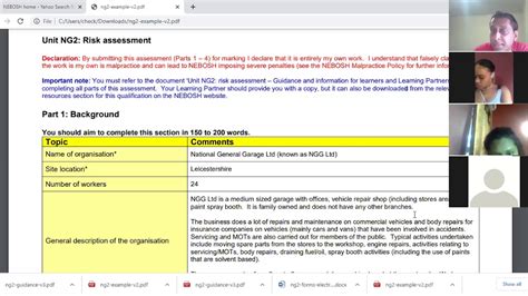 nebosh igc 3 practical assessment sample Kindle Editon