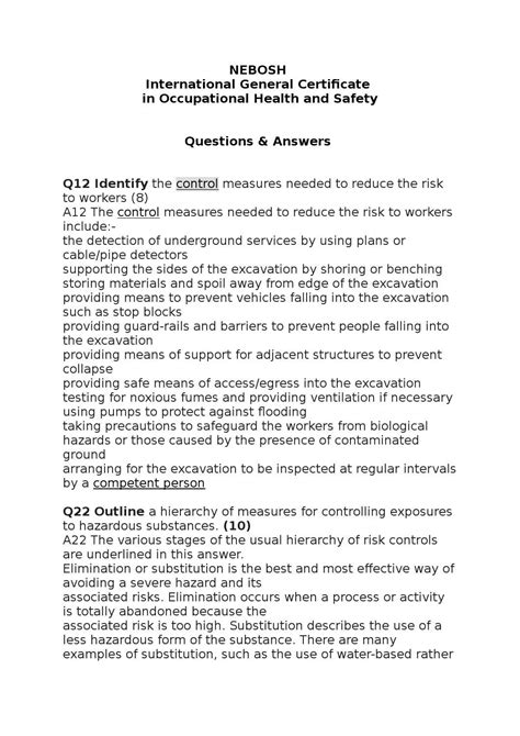 nebosh oil and gas question and answer Epub
