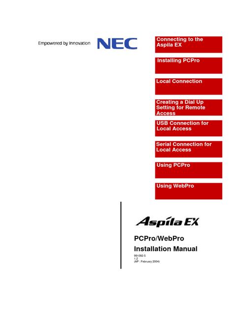 nec aspila ex manual Reader