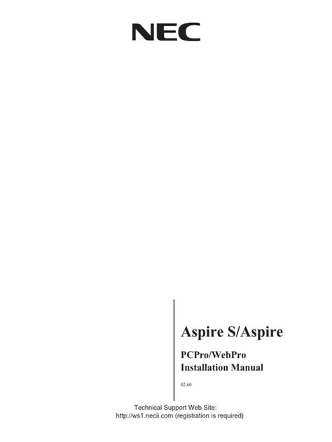 nec aspire installation manual Epub