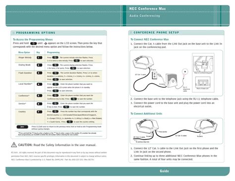 nec conference max manual PDF