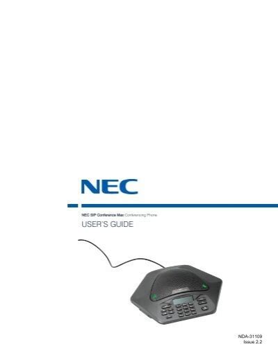 nec conference max user guide PDF