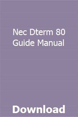 nec dterm 80 programming manual Kindle Editon
