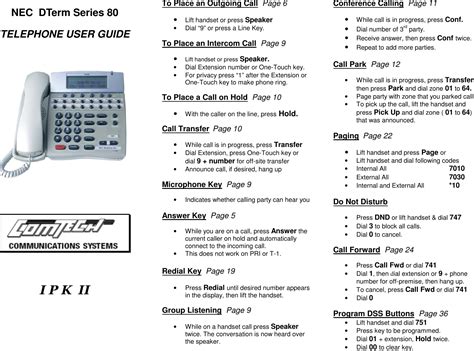 nec dterm 80 user guide pdf Doc