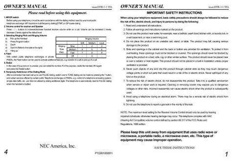 nec dtr user guide PDF