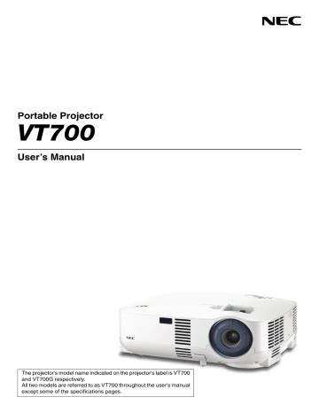 nec vt700 user manual Reader
