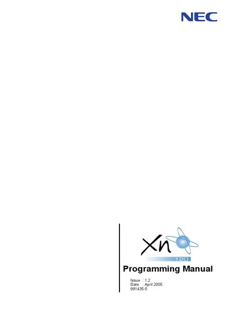 nec xn120 programming manual Reader