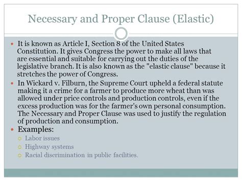necessary and proper clause ap gov definition