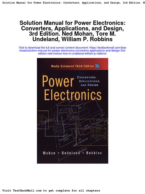 ned mohan power electronics solution manual Kindle Editon