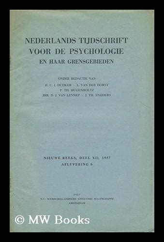 nederlands tijdschrift voor de psychologie en haar grensgebieden deel xi no1 Kindle Editon