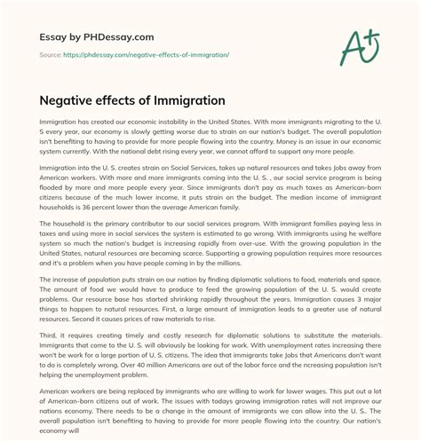 negative effects of immigration essay