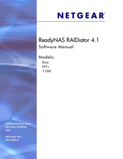 netgear readynas 1100 manual Doc