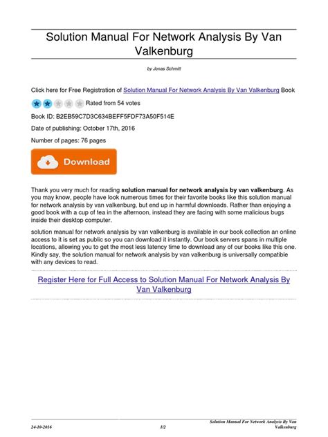 network analysis van valkenburg solution manual Epub