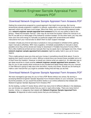 network engineer sample appraisal form answers Epub