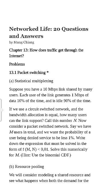 networked life 20 questions and answers solutions PDF