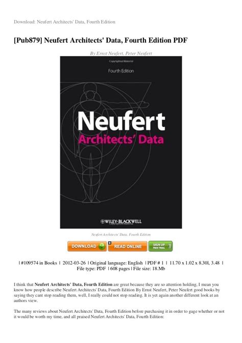 neufert architects data fourth edition Ebook Reader