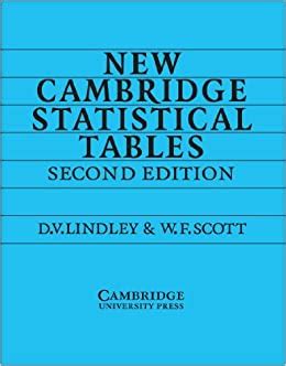 new cambridge statistical tables pdf Epub