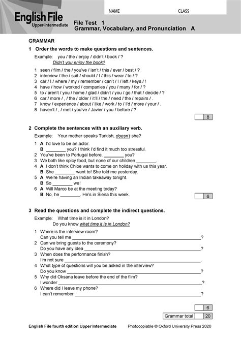 new english file upper intermediate let test answer key PDF