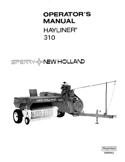 new holland 310 baler manual Epub