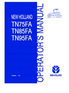 new holland tn95fa operators manual PDF