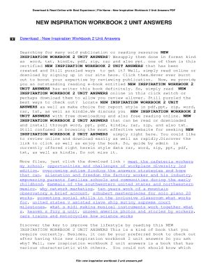 new inspiration workbook 2 unit answers PDF