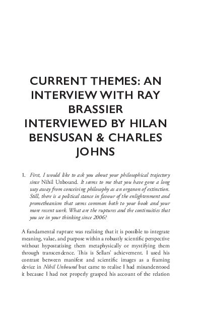 new ray brassier interview completed Kindle Editon