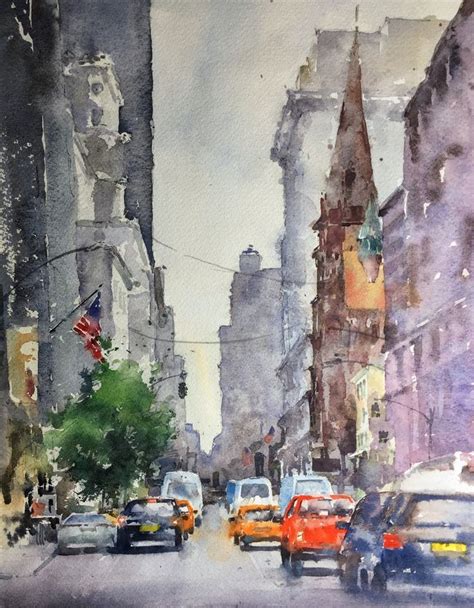 new york in watercolor ready to paint PDF