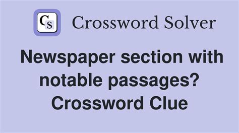 newspaper section crossword clue Reader