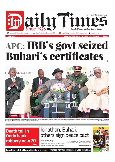 newspapers from nigeria read them online PDF