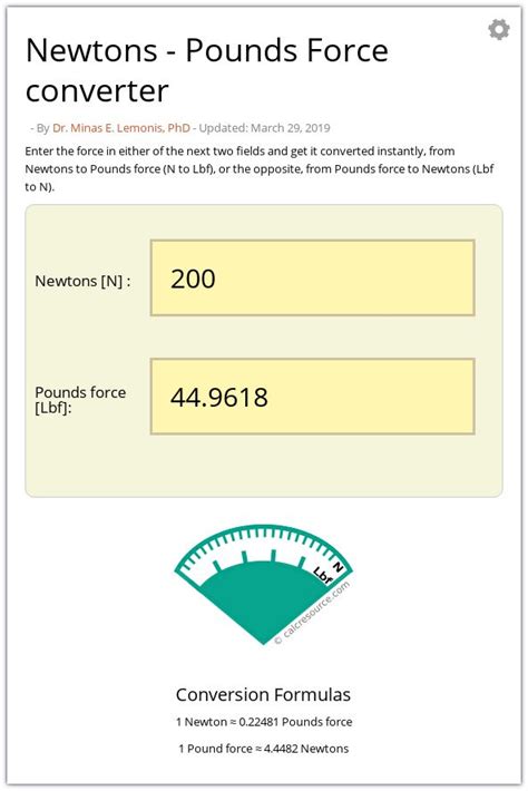 newtons to pounds converter