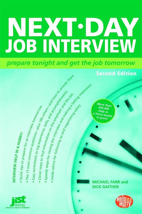 next day job interview prepare tonight and get the job tomorrow Epub