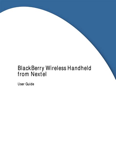 nextel blackberry user guide Reader