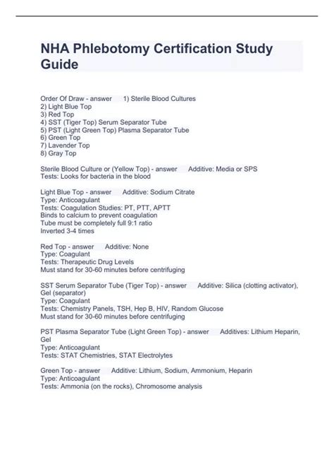 nha phlebotomy study guide Kindle Editon