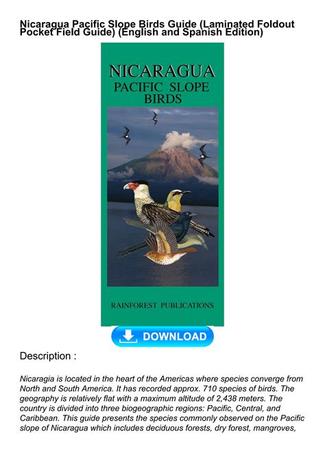 nicaragua pacific slope birds guide laminated foldout pocket field guide english and spanish edition PDF