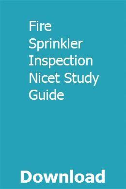 nicet fire sprinkler study guide PDF