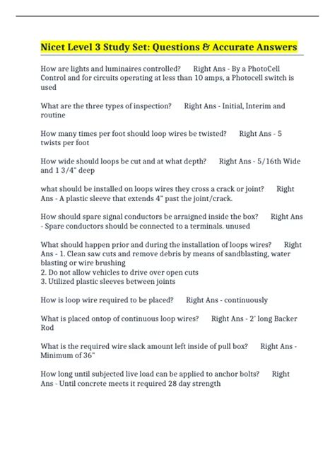 nicet level 3 study guides Doc