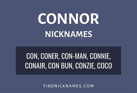 nicknames for the name connor