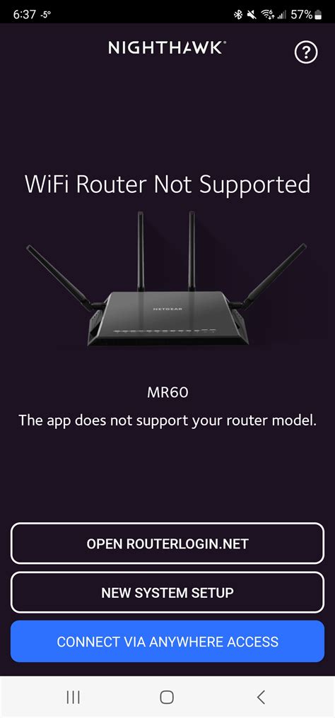 nighthawk this router not supported