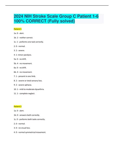 nih stroke scale group test c answers Ebook Kindle Editon