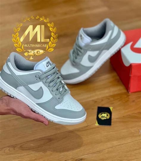 nike dunk low cinza e branco