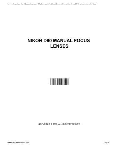 nikon d90 manual focus lens Epub