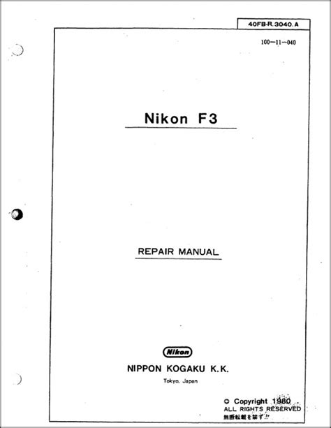 nikon f3 parts manual user guide PDF