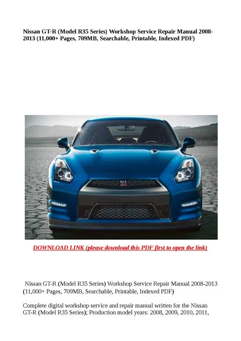 nissan gtr r35 workshop manual Epub