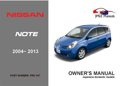 nissan note owners operating manual PDF